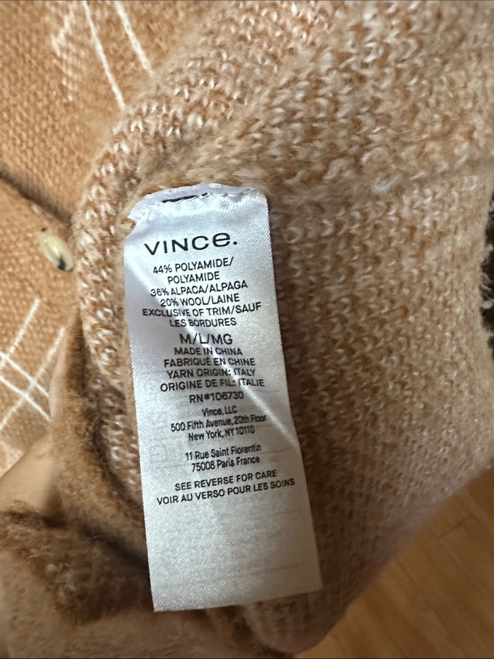 Vince Brushed Alpaca Wool Blend Cardigan - Picture 3 of 7